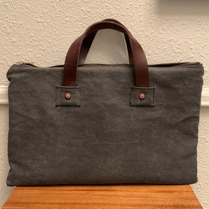 Billy Reid canvas satchel men bag in grey/brown